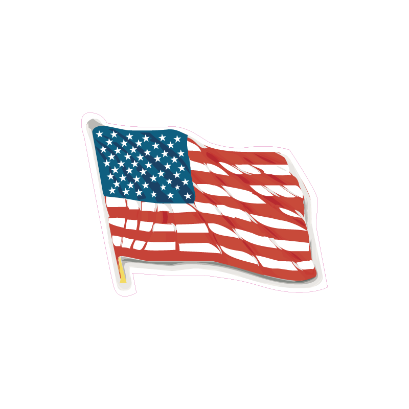 Adesivo Bandiera Americana con asta - Adesivi 4x4