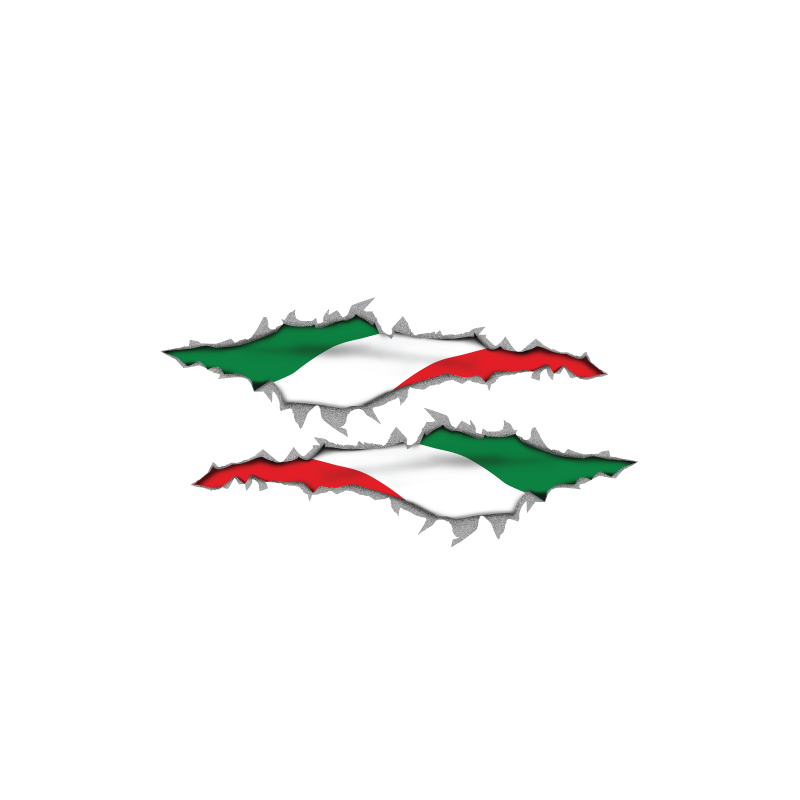 Adesivo Bandiera Italiana - Effetto Strappo - Adesivi 4x4